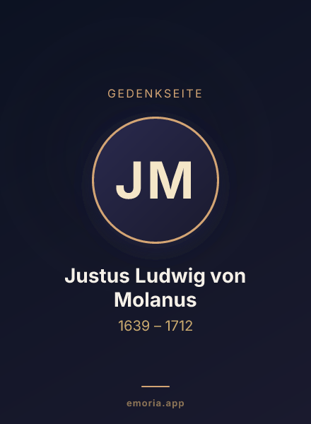 Gedenkportrait von Justus Ludwig von Molanus