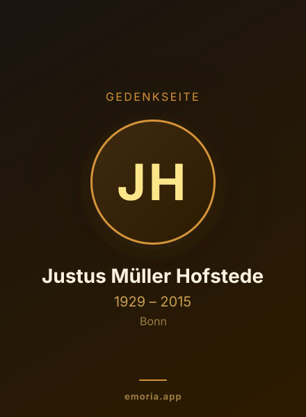Gedenkportrait von Justus Müller Hofstede