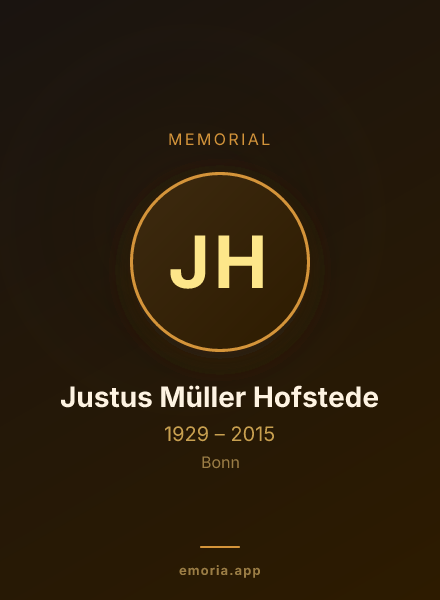 Memorial portrait of Justus Müller Hofstede