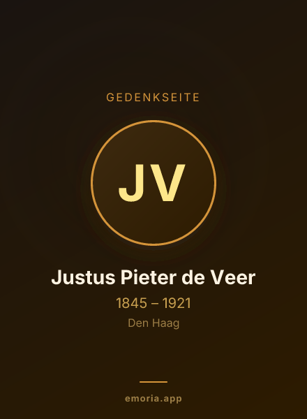 Gedenkportrait von Justus Pieter de Veer