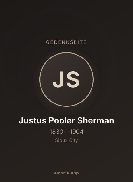 Gedenkportrait von Justus Pooler Sherman