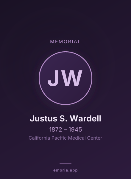Memorial portrait of Justus S. Wardell
