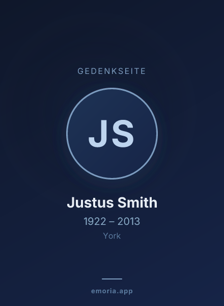 Gedenkportrait von Justus Smith