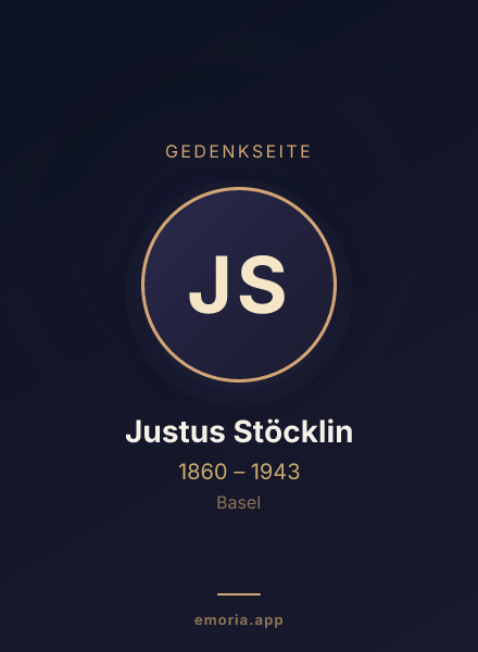 Gedenkportrait von Justus Stöcklin