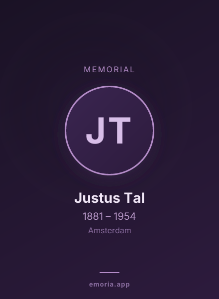 Memorial portrait of Justus Tal