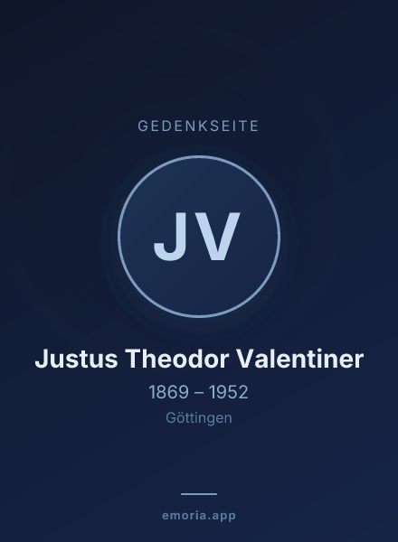Gedenkportrait von Justus Theodor Valentiner