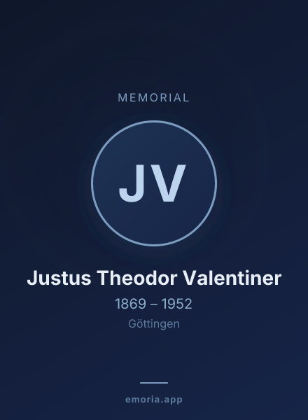 Memorial portrait of Justus Theodor Valentiner