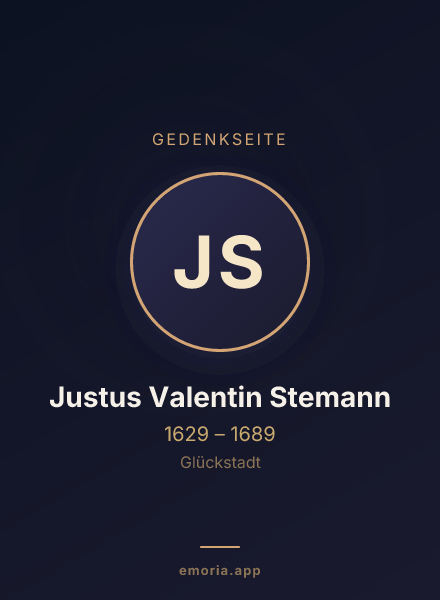 Gedenkportrait von Justus Valentin Stemann