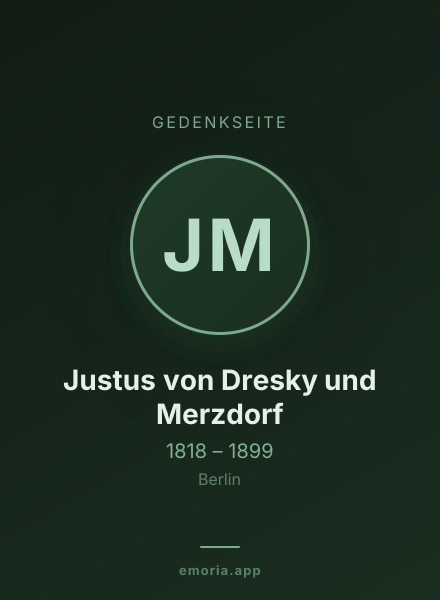 Gedenkportrait von Justus von Dresky und Merzdorf