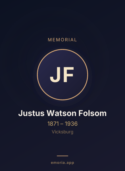 Memorial portrait of Justus Watson Folsom