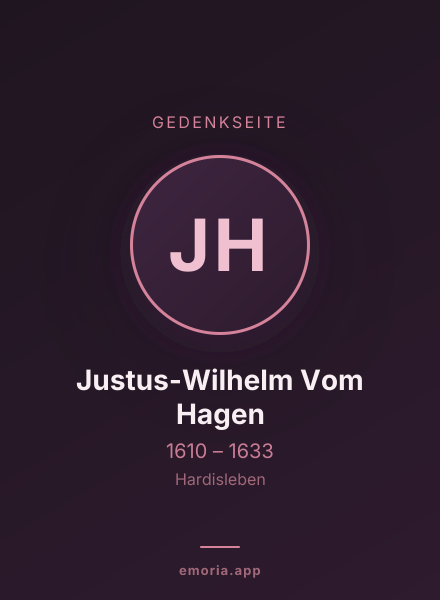 Gedenkportrait von Justus-Wilhelm Vom Hagen