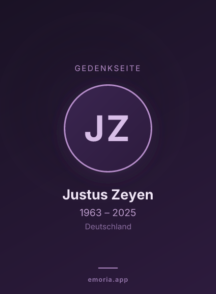 Gedenkportrait von Justus Zeyen