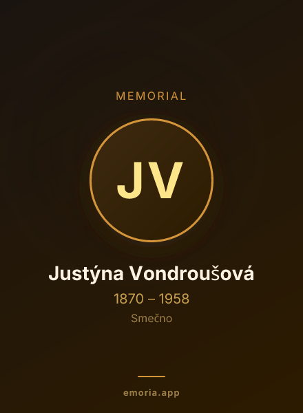 Memorial portrait of Justýna Vondroušová