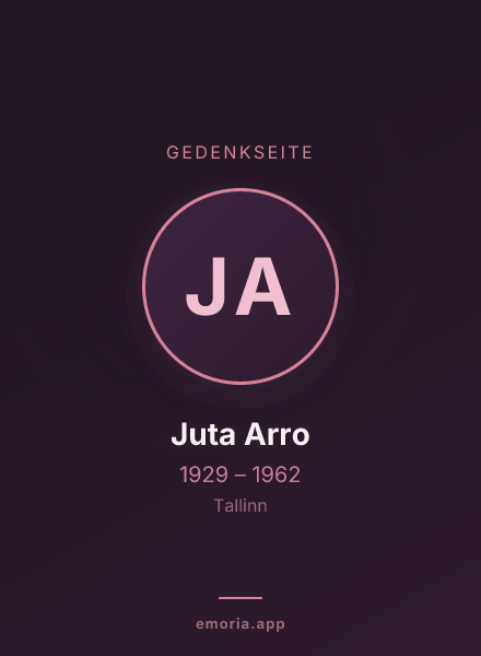 Gedenkportrait von Juta Arro