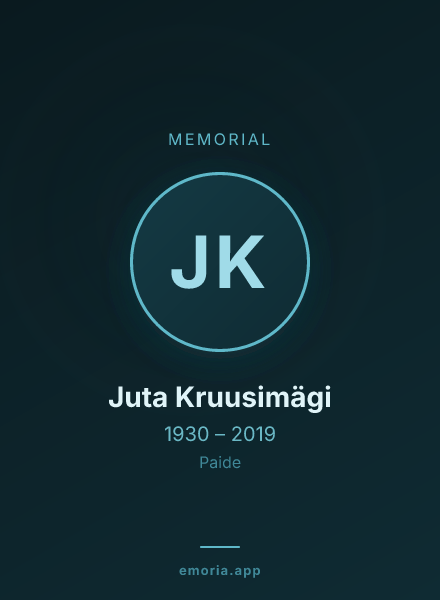 Memorial portrait of Juta Kruusimägi