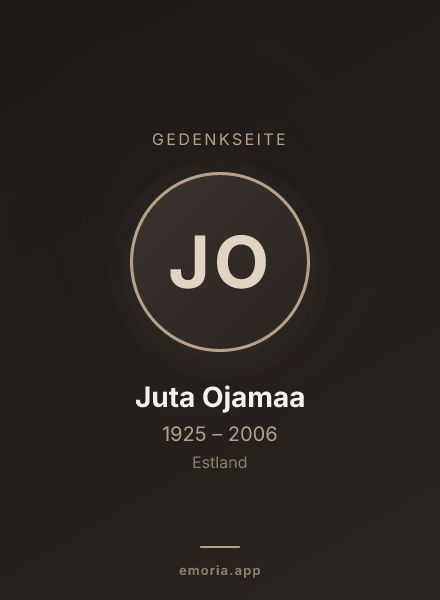 Gedenkportrait von Juta Ojamaa