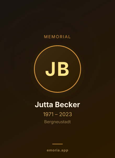Memorial portrait of Jutta Becker