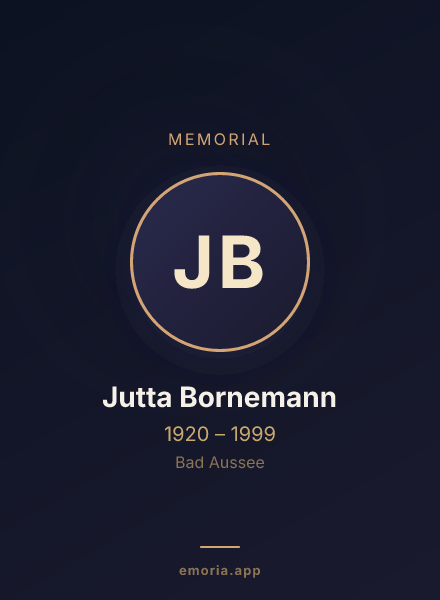 Memorial portrait of Jutta Bornemann
