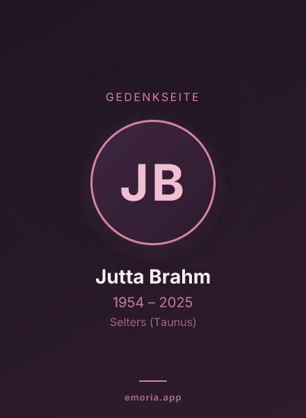 Gedenkportrait von Jutta Brahm
