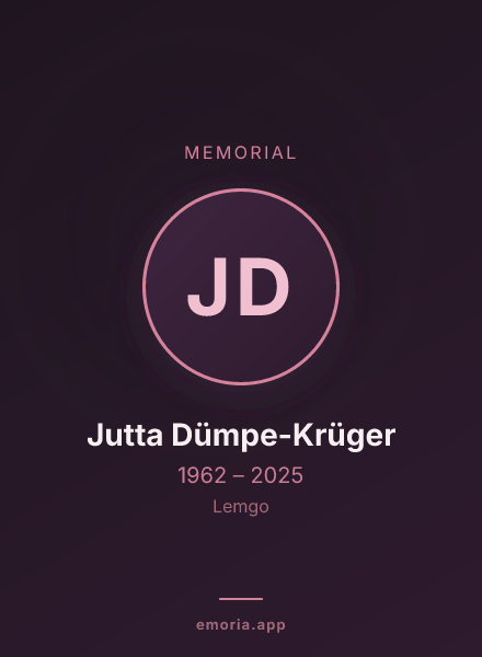 Memorial portrait of Jutta Dümpe-Krüger