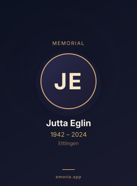 Memorial portrait of Jutta Eglin