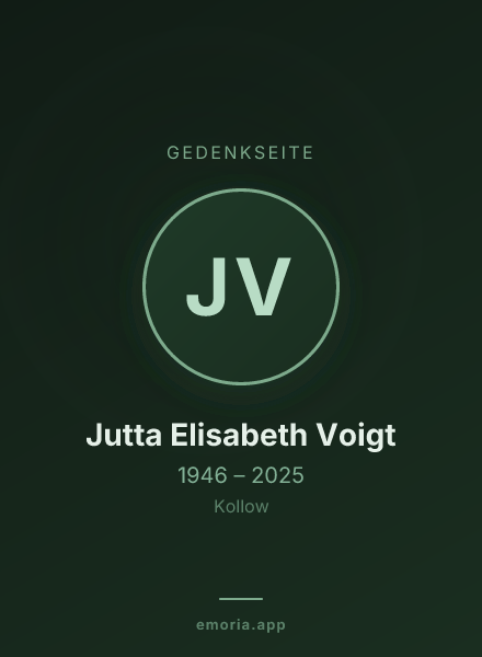 Gedenkportrait von Jutta Elisabeth Voigt