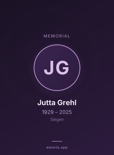 Memorial portrait of Jutta Grehl