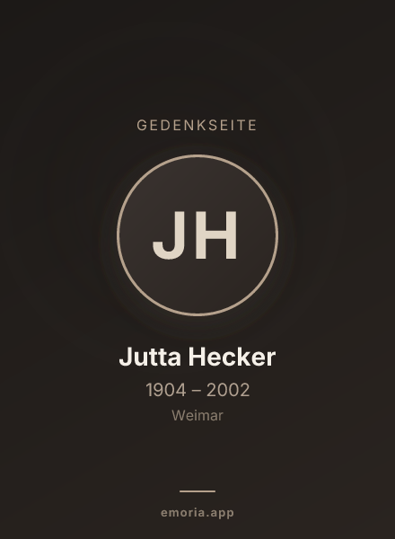 Gedenkportrait von Jutta Hecker