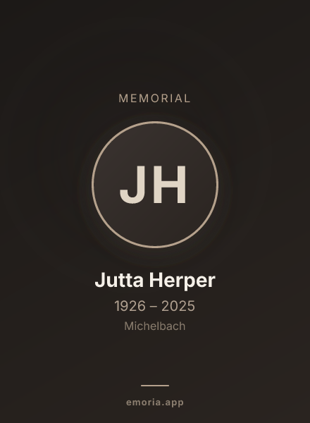Memorial portrait of Jutta Herper