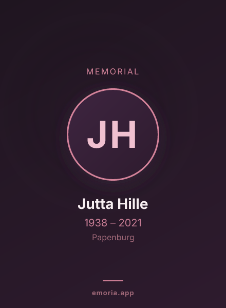 Memorial portrait of Jutta Hille