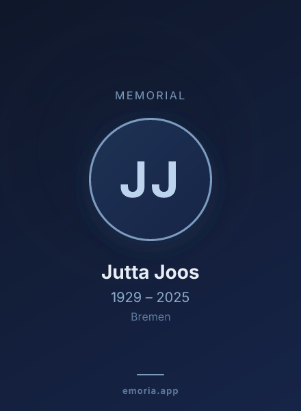 Memorial portrait of Jutta Joos