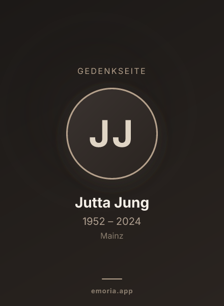 Gedenkportrait von Jutta Jung