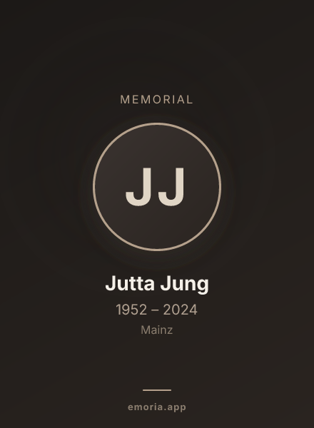 Memorial portrait of Jutta Jung