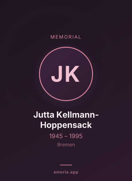 Memorial portrait of Jutta Kellmann-Hoppensack