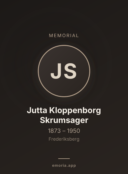 Memorial portrait of Jutta Kloppenborg Skrumsager