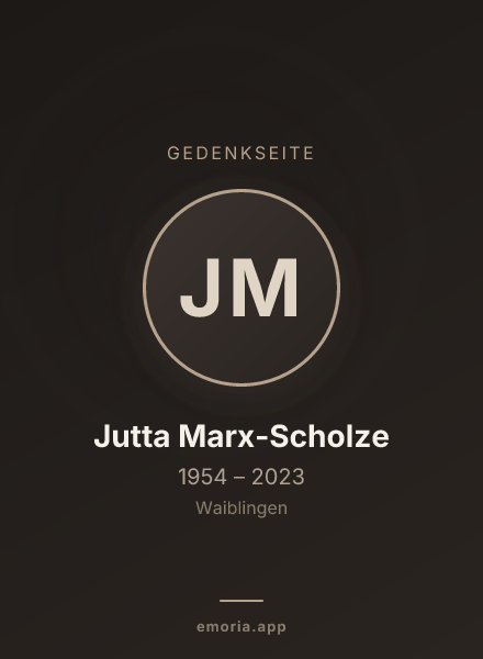 Gedenkportrait von Jutta Marx-Scholze