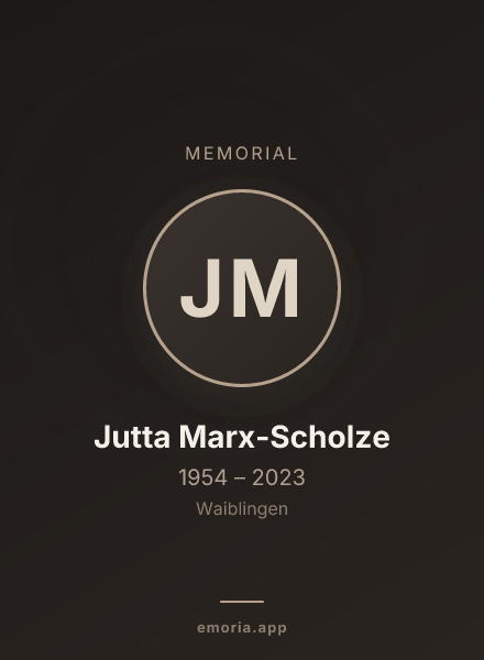 Memorial portrait of Jutta Marx-Scholze