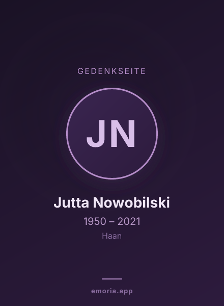 Gedenkportrait von Jutta Nowobilski