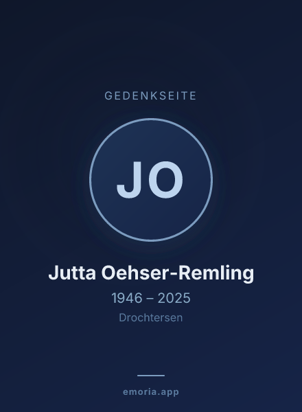 Gedenkportrait von Jutta Oehser-Remling