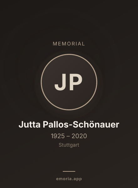 Memorial portrait of Jutta Pallos-Schönauer