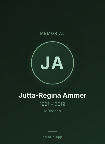 Memorial portrait of Jutta-Regina Ammer