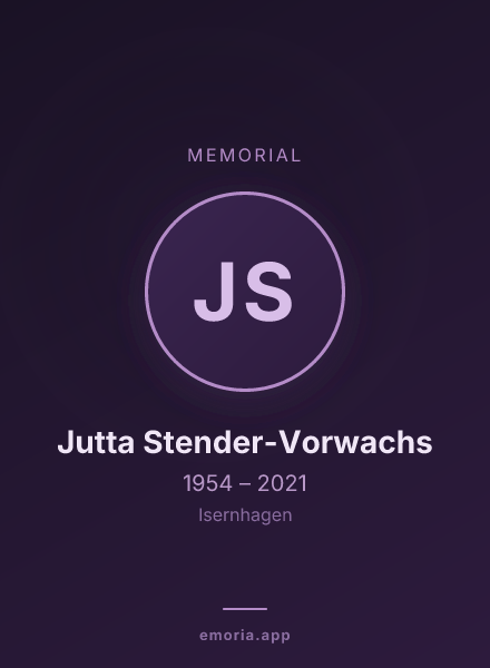 Memorial portrait of Jutta Stender-Vorwachs