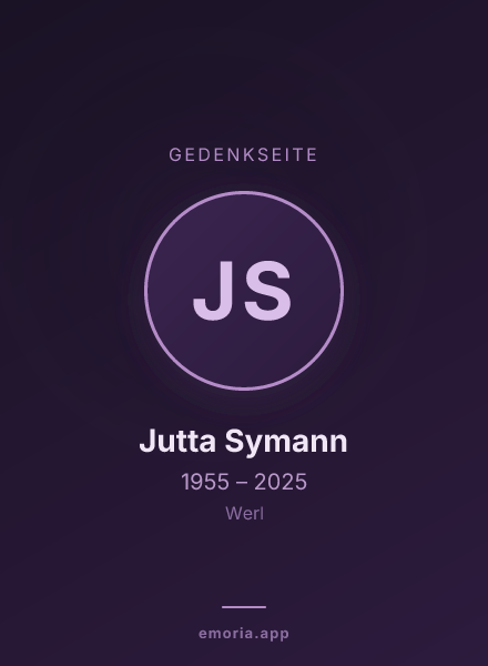 Gedenkportrait von Jutta Symann