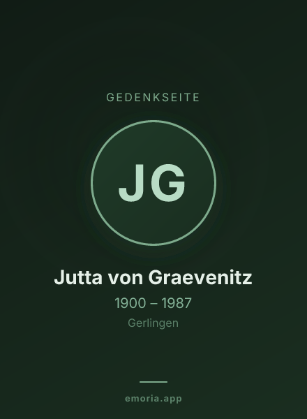 Gedenkportrait von Jutta von Graevenitz