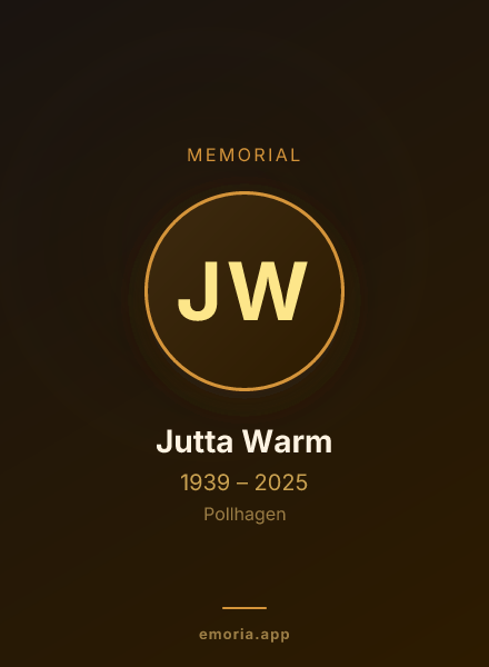 Memorial portrait of Jutta Warm