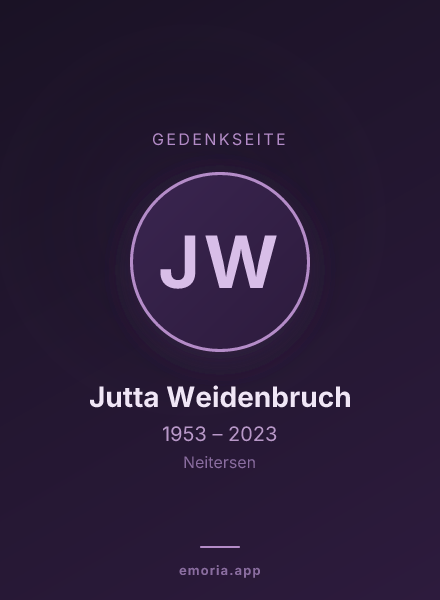 Gedenkportrait von Jutta Weidenbruch