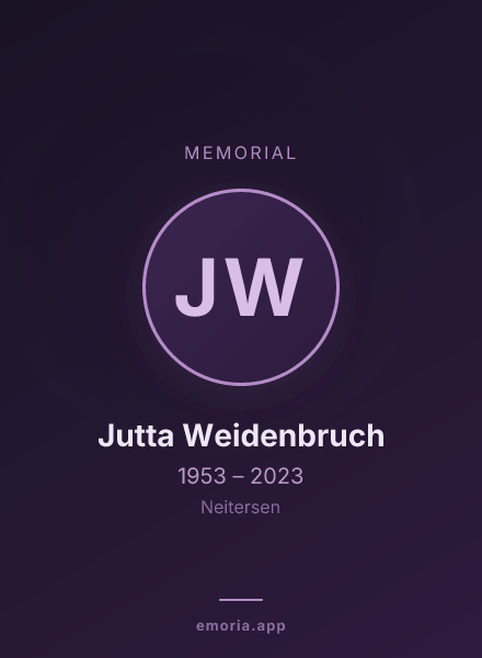 Memorial portrait of Jutta Weidenbruch