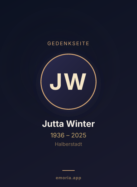 Gedenkportrait von Jutta Winter