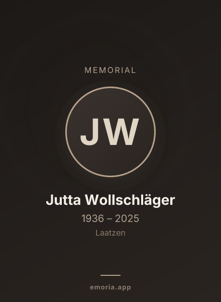 Memorial portrait of Jutta Wollschläger