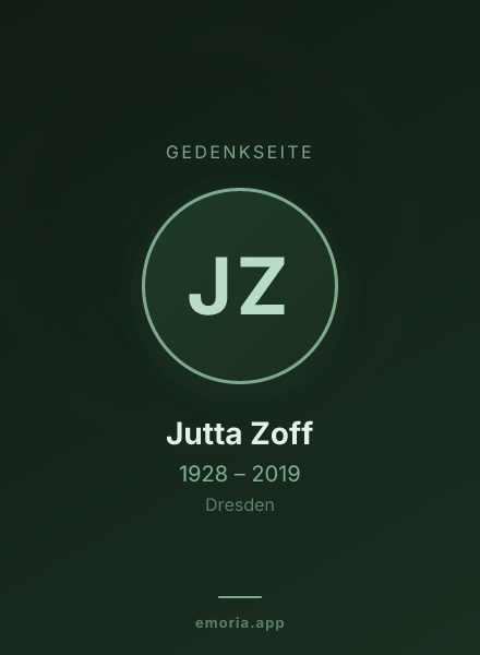 Gedenkportrait von Jutta Zoff